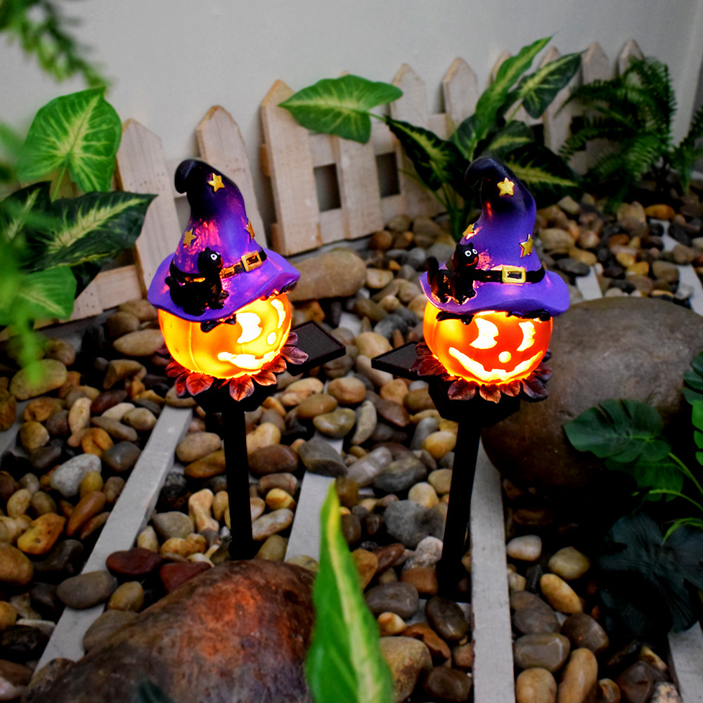 Sandsberg | Halloween Solarleuchten – Dekorative LED Gartenlichter mit Kürbis- und Hexen-Motiven