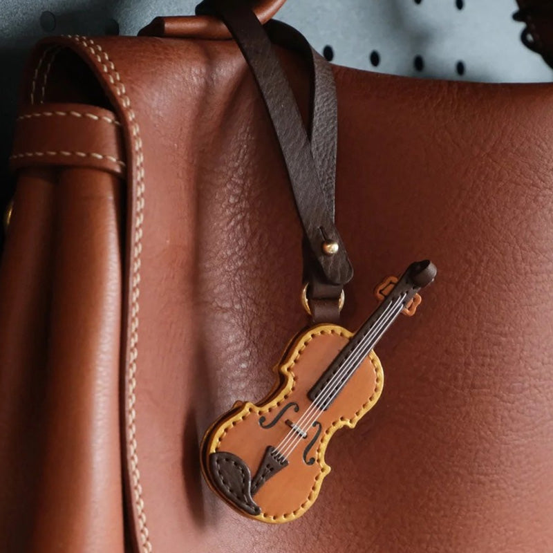 Hergestellter Leder Violin- & Cello-Schlüsselanhänger