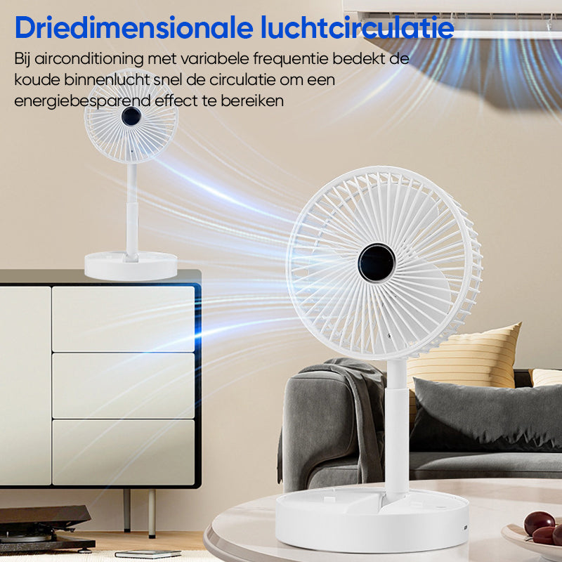 Wiederaufladbarer Faltbarer Teleskop-Tischventilator - Tragbar und Leise für Jede Sommeraktivität