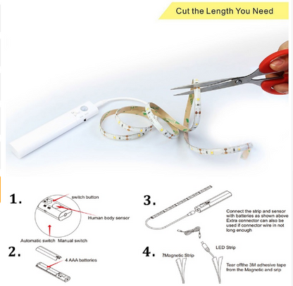 Sandsberg | LED Lichtstreifen mit Fernbedienung – 2 Meter flexibler Strip für dekorative Beleuchtung in Schränken und Regalen