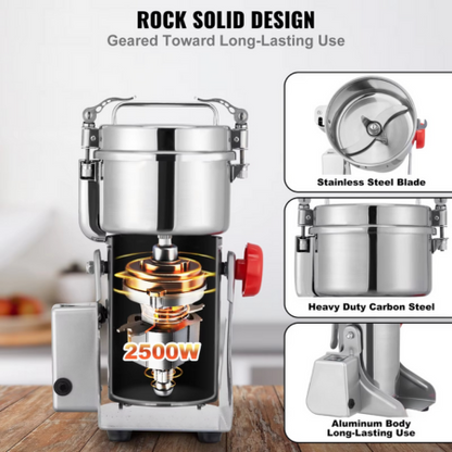 Sandsberg | Vielseitige commercial-grade elektrische Getreidemühle für Gewürze, Kräuter und Cerealien