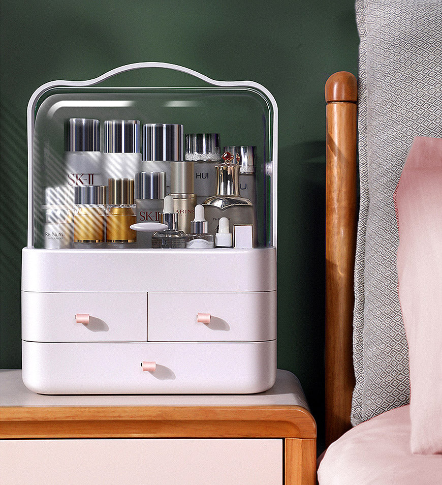 (Nur Geschenk in den USA) Staubdichter Make-up-Organizer mit Schublade