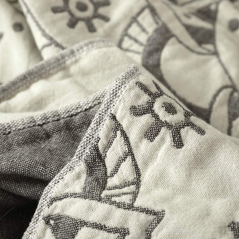 Chic Mandala Wendbare Baumwollsteppdecke mit Blumenmuster