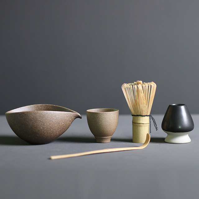 Premium Matcha Tee Zeremonie Set – Bambus Besen & Keramikschüssel