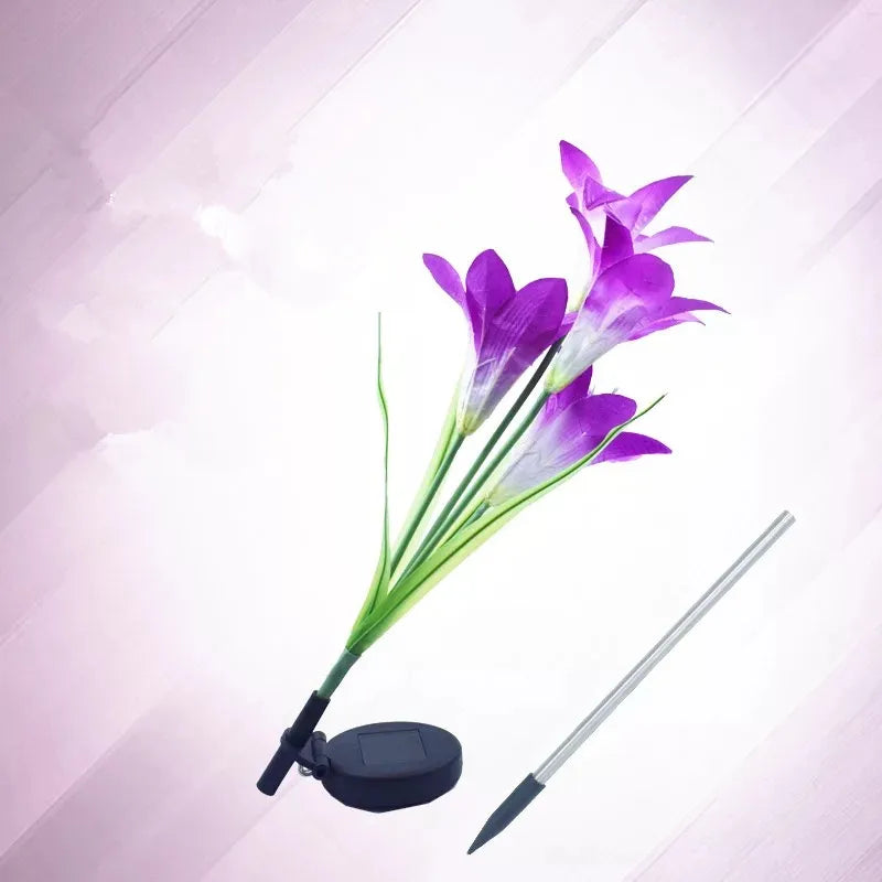 Sandsberg | Solar LED Blumenleuchten in Lilienform – Farbwechselnde Gartenlichter mit Stab für Außenbereiche