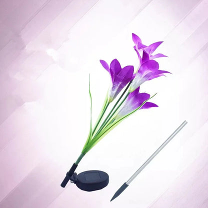 Sandsberg | Solar LED Blumenleuchten in Lilienform – Farbwechselnde Gartenlichter mit Stab für Außenbereiche