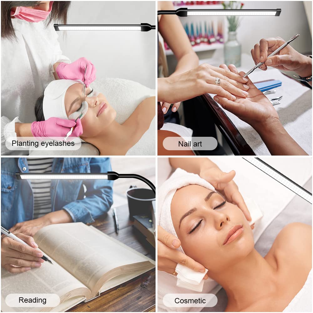 Sandsberg | Jcotton Verstellbare Gänsehalshalterung LED Stehlampe für Wimpernverlängerungen & Make-up - Schwarz 01