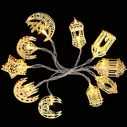 Sandsberg | Bunte LED Lichterkette – Dekorative Lichter mit Mond- und Laternenmotiven für Wohnung und Garten