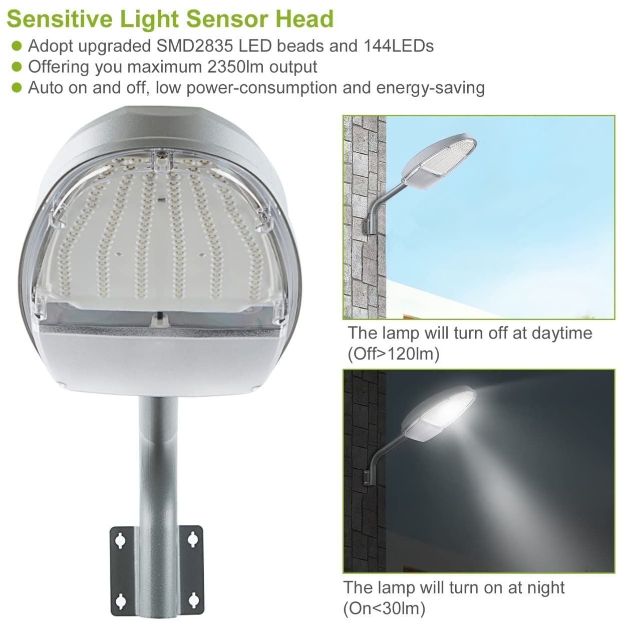 Sandsberg | Kocaso Wandleuchten LED 144 LEDs mit Photocellensensor - IP65 wasserdichtes Außenlicht