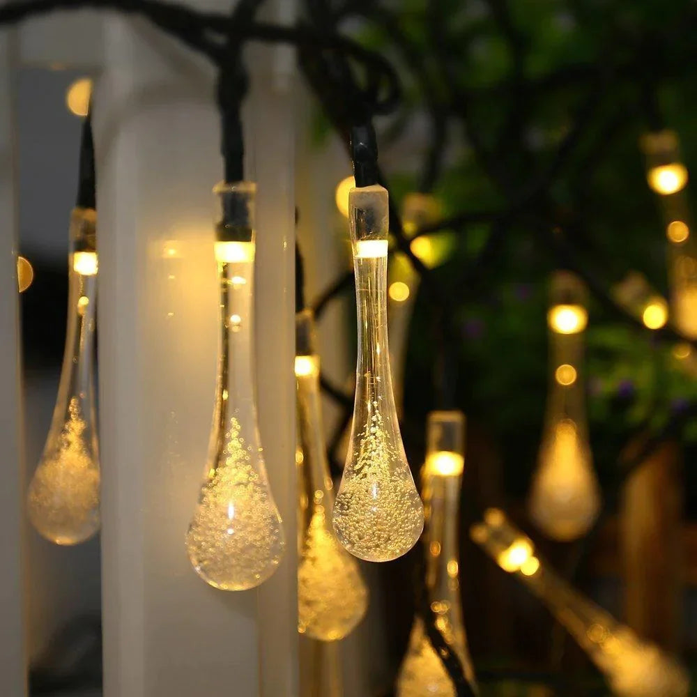 Sandsberg | Outdoor Solar Lichterkette, Garten Dekor LED Wassertropfen Wasserdichte Lichter