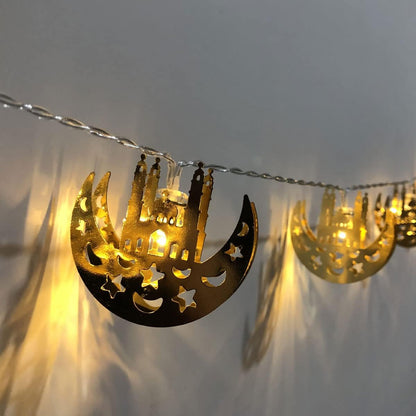 Sandsberg | Bunte LED Lichterkette – Dekorative Lichter mit Mond- und Laternenmotiven für Wohnung und Garten