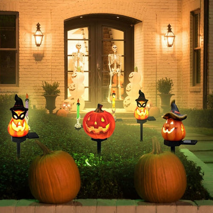 Sandsberg | Halloween Solarleuchten – Dekorative LED Gartenlichter mit Kürbis- und Hexen-Motiven