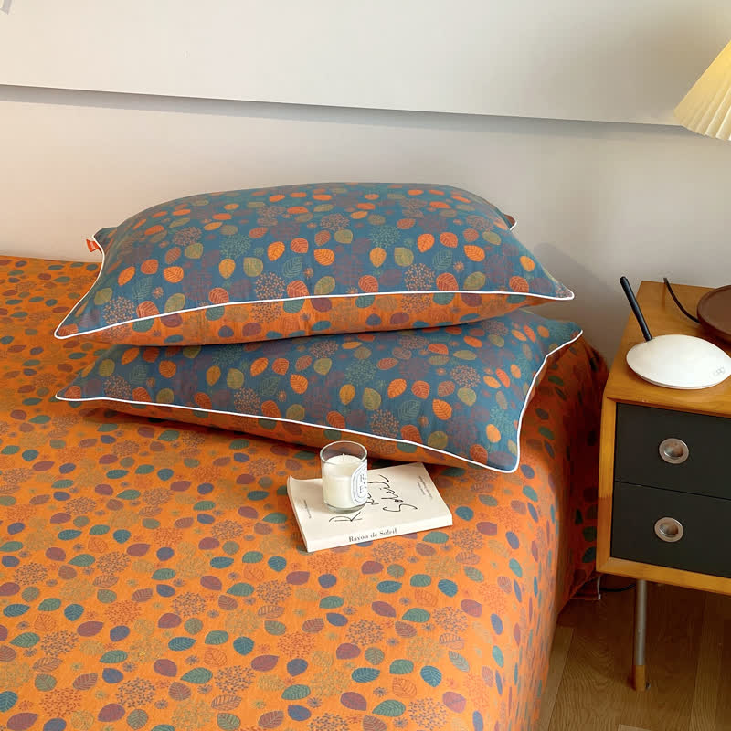 Baumwollgaze, elegante, weiche Bettdecke mit Blättern