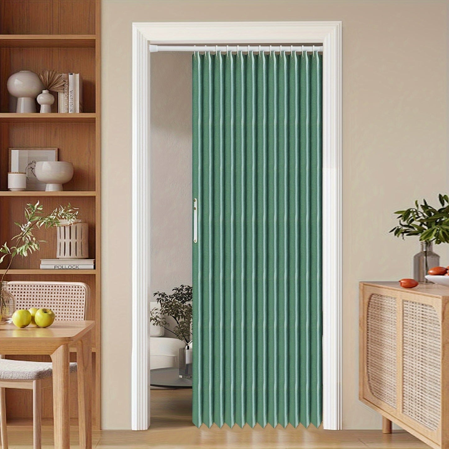 Sandsberg | Bunte magnetische Faltenvorhang – Einfache Dekoration, platzsparender Raumteiler für Zuhause und Geschäft – Lebhaftes künstlerisches Design, maschinenwaschbares Polyester