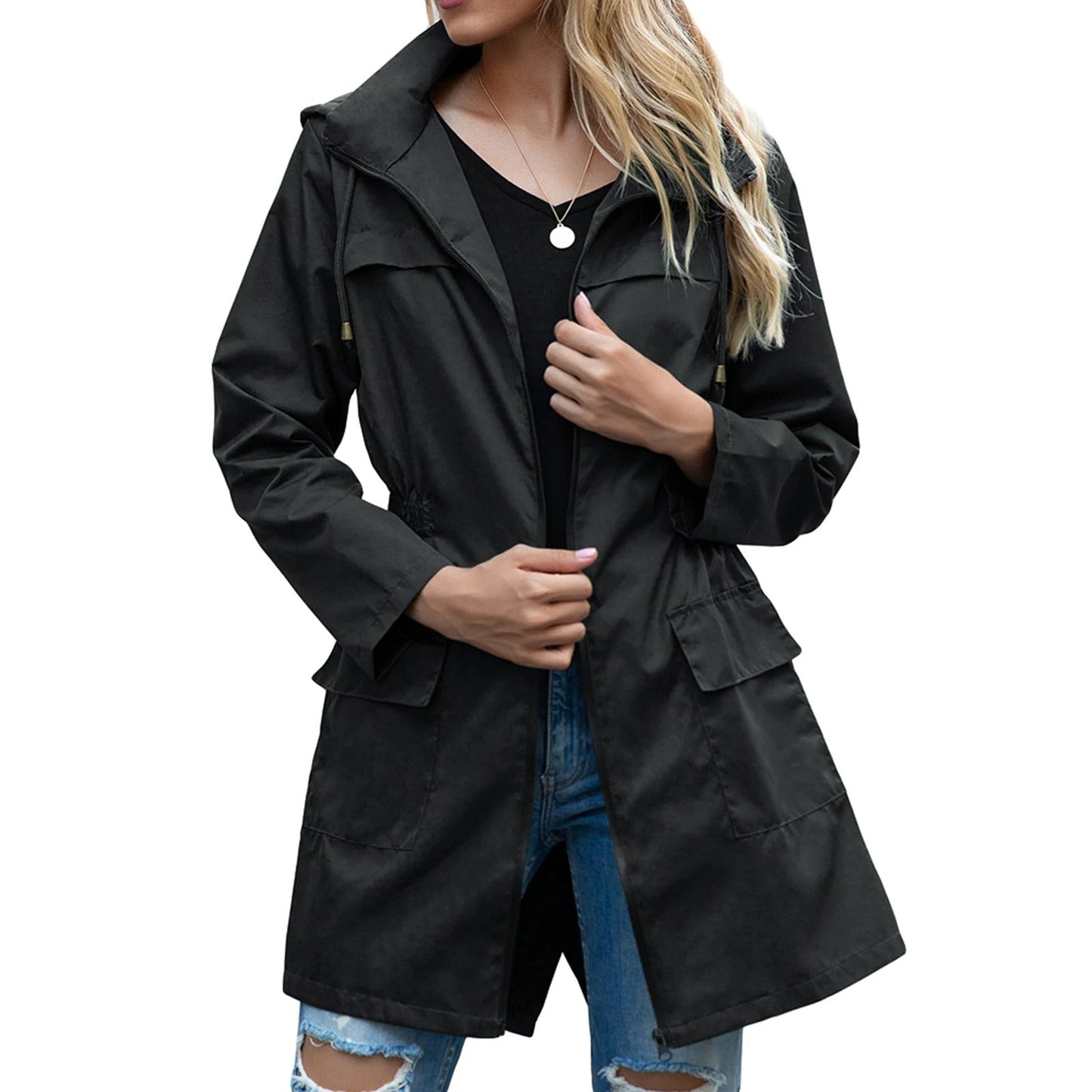 Leichte winddichte und wasserdichte lange Sommerjacke