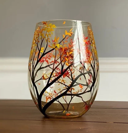 Sandsberg | Weinglas Four Seasons Tree - handgemalte Kunst