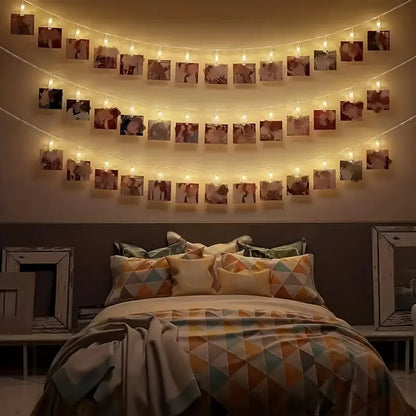 Sandsberg | LED Fotoclips Lichterkette mit Batteriebetrieb – Farbwechselnde Lichter zur Dekoration und Fotopräsentation