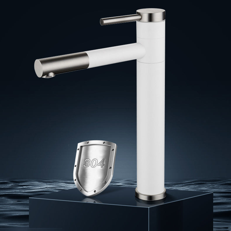 Sandsberg | Moderner Vessel Sink Wasserhahn Edelstahl Einhand Niedriger Bogen Ausziehbarer Vessel Wasserhahn