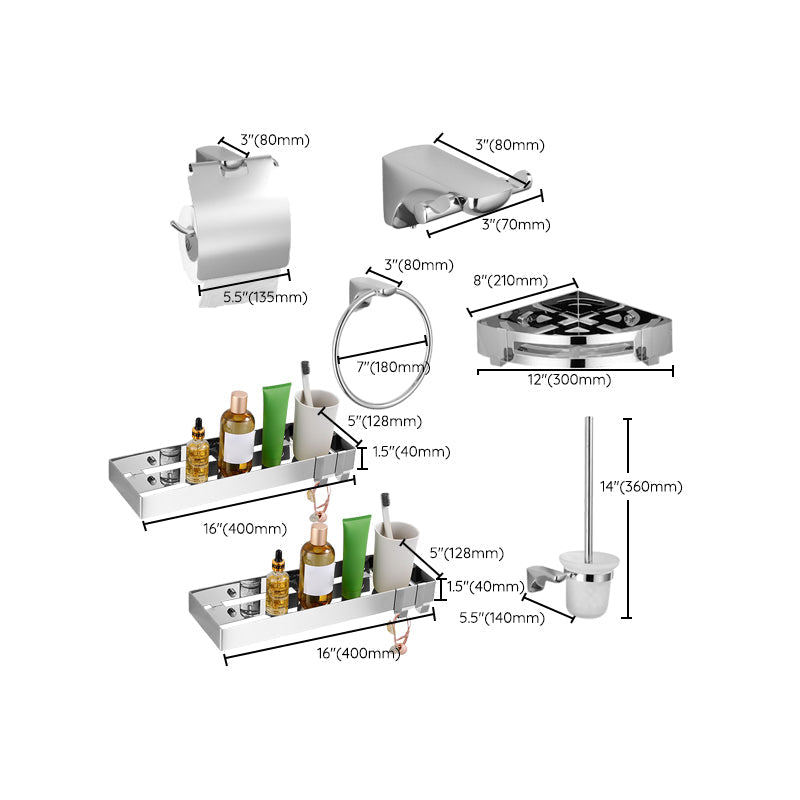 Sandsberg | Silber Badezimmer Zubehör Hardware Set Modernes Badezimmer Zubehör Kit