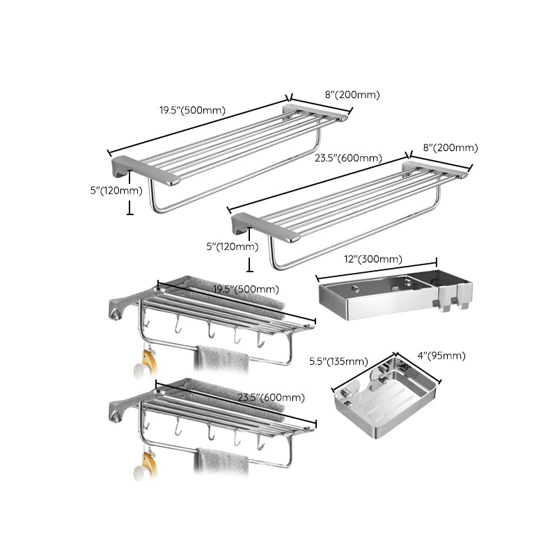 Sandsberg | Silber Badezimmer Zubehör Hardware Set Modernes Badezimmer Zubehör Kit