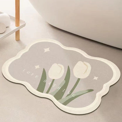 Sandsberg | Super absorbierende Blumen-rutschfeste Matte für das Badezimmer
