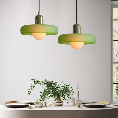 Sandsberg Pendelleuchte aus farbigem Glas | Elegante Hängeleuchte im Bauhaus-Stil | Designlampe für Wohnzimmer & Esszimmer