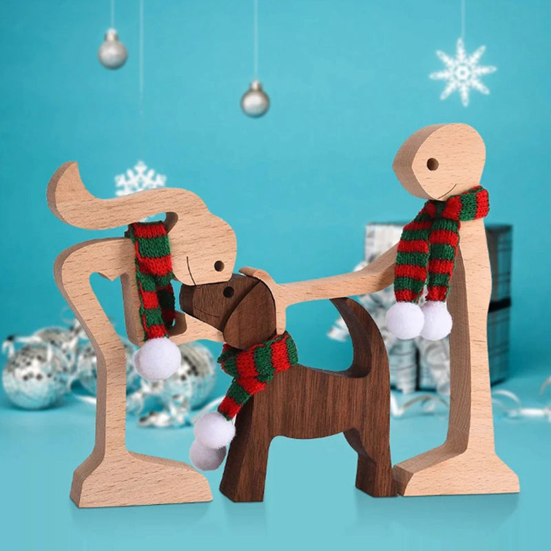Sandsberg | Geschenk für Tierliebhaber - Holzskulptur Tischornamente - Die Liebe zwischen Ihnen und Ihrem pelzigen Freund