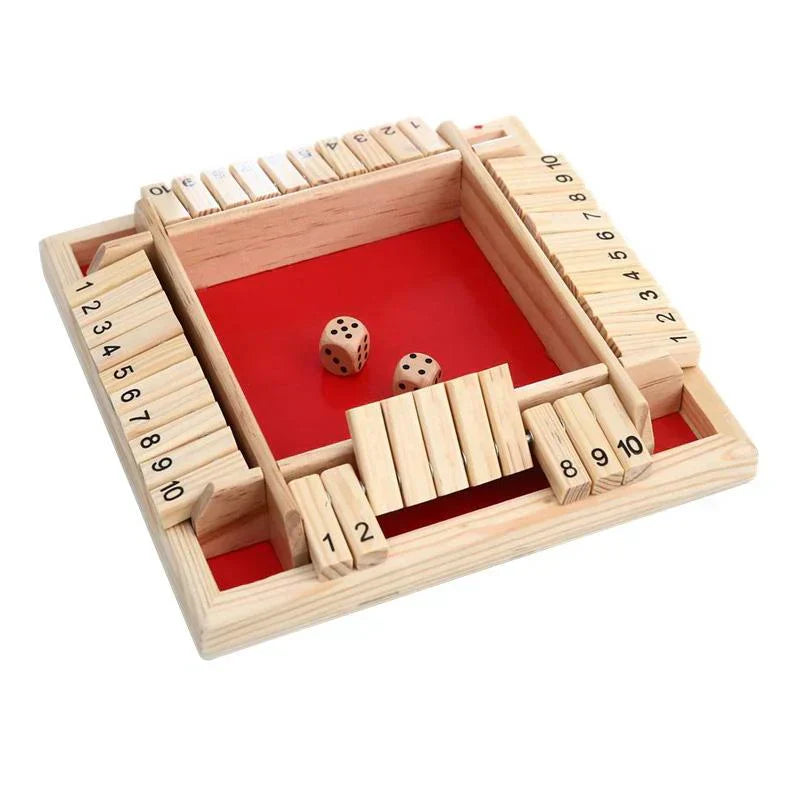 Shut The Box Spiel - Spaß Tisch Mathematikspiel für Erwachsene & Kinder
