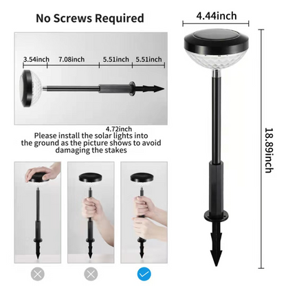 Sandsberg | Solar Gartenlampe mit Farbwechsel – LED Gartenbeleuchtung für den Außenbereich mit Blütenmuster