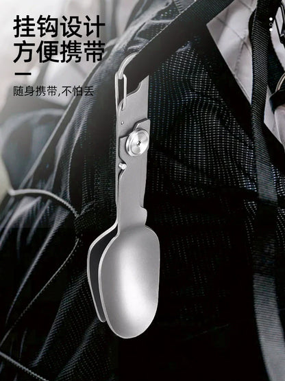 Sandsberg | Titan Camping Besteckset - Faltbarer Löffel, Gabel, Essstäbchen & Schüssel für Reisen