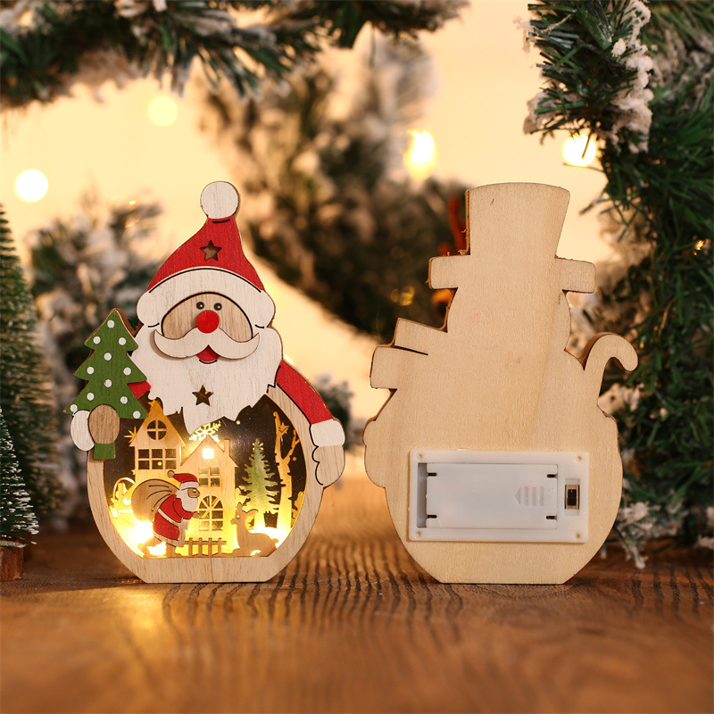 LED-Weihnachtsbeleuchtung aus Holz