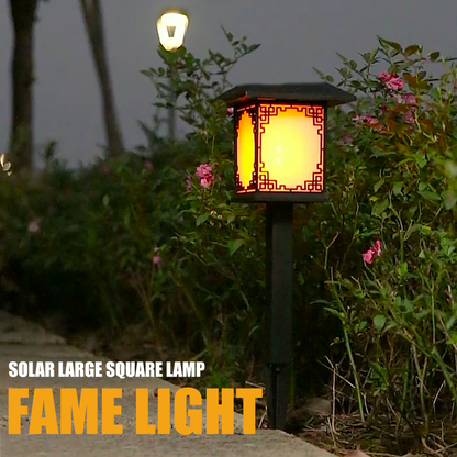 Sandsberg | Solar LED Gartenlampe – Große quadratische Lampe mit warmem Licht und dualer Nutzung