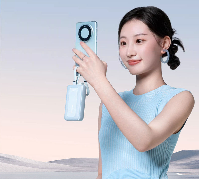 Sandsberg | 2024 Neue Schnelllade-Powerbank, 20.000mAh hohe Kapazität mit eingebautem Kabel