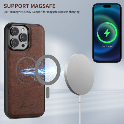 Leder Handyhülle mit Kartenhalter und MagSafe-Kompatibilität