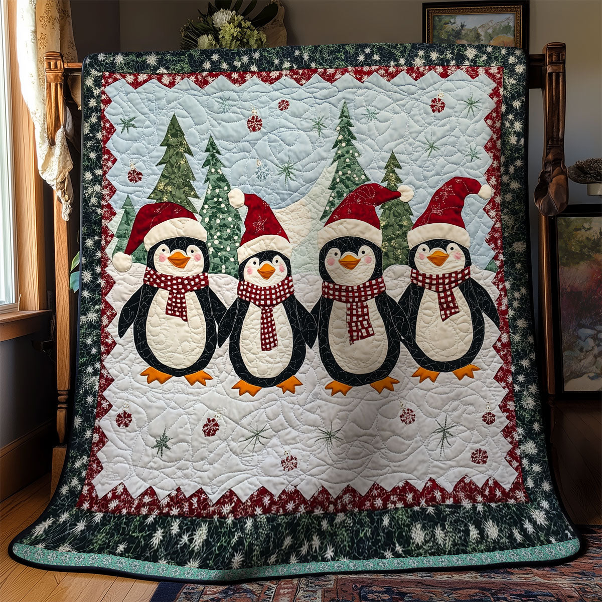Pinguine Weihnachtsdecke