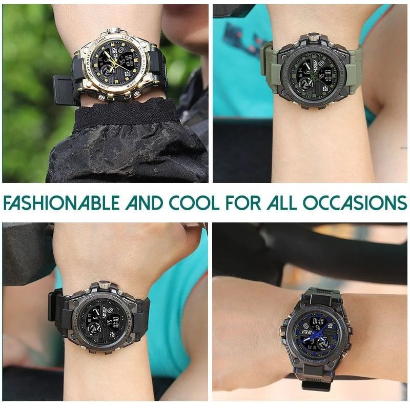 ⌚Sportliche Dual-Display Mode Multifunktionale wasserdichte leuchtende Herrenarmbanduhr
