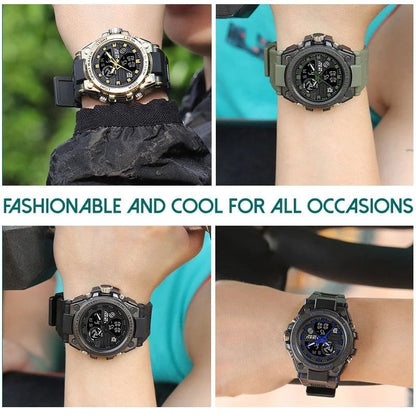 ⌚Sportliche Dual-Display Mode Multifunktionale wasserdichte leuchtende Herrenarmbanduhr