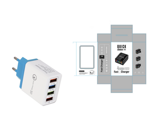USB-Ladegerät Quick Charge 3.0 4 Telefonadapter für Tablet Tragbares mobiles Wandladegerät Schnellladegerät