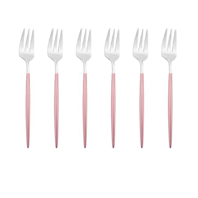 Sandsberg | 6 Stück/Set Gold Gabel Set Tee Kuchen Snackgabel Geschirr Geschirr Sets