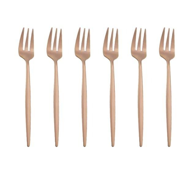 Sandsberg | 6 Stück/Set Gold Gabel Set Tee Kuchen Snackgabel Geschirr Geschirr Sets