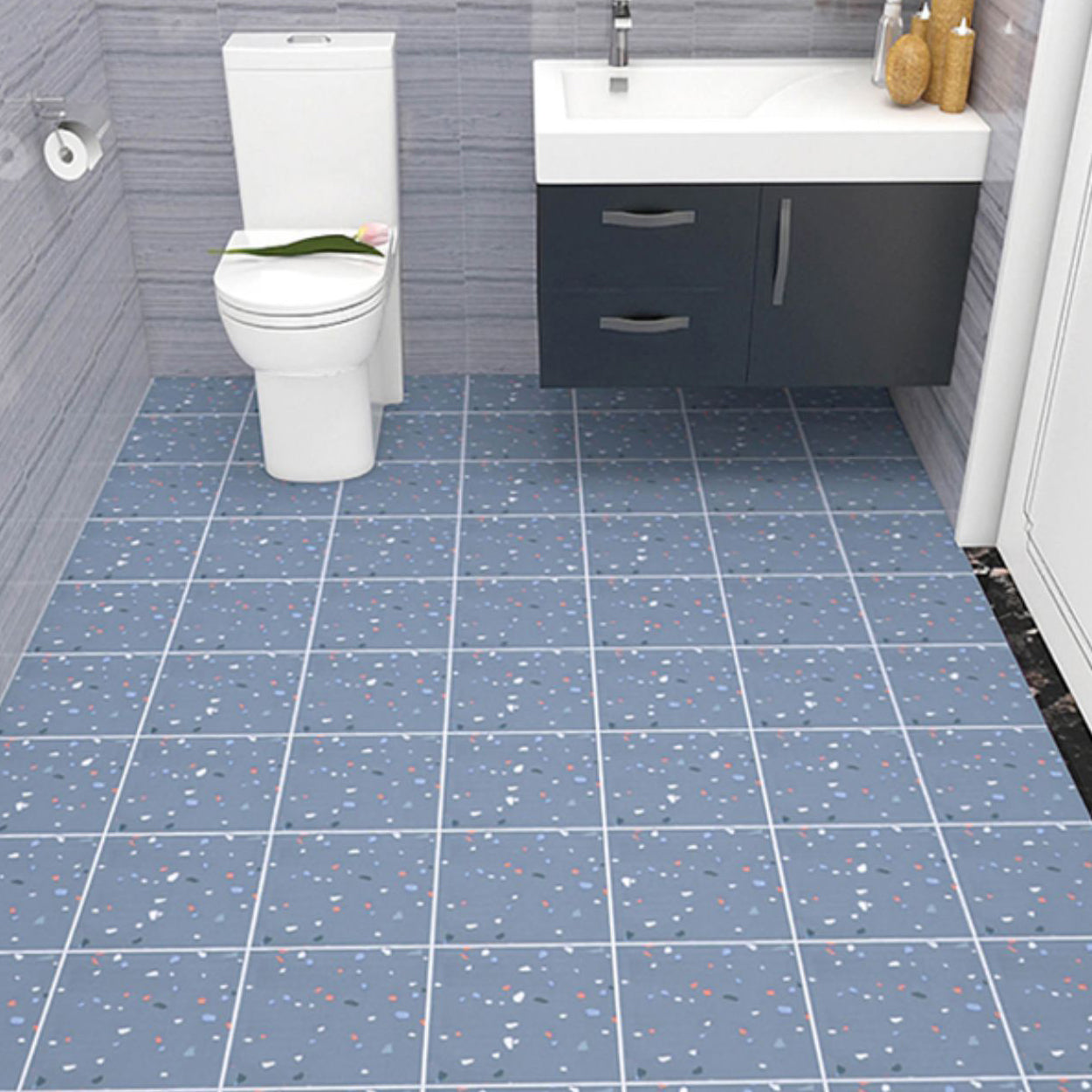 Sandsberg | Modernes PVC-Boden Selbstklebbare Geometrisch Bedruckte Matt Vinyl Boden Planken