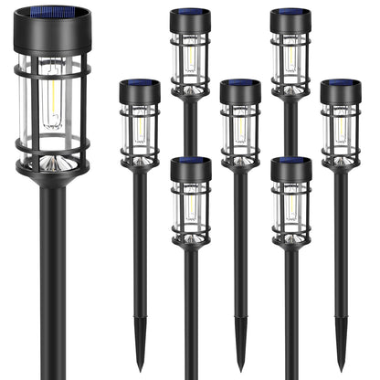 Sandsberg | Mancra 8er-Pack solarbetriebene Gartenleuchten - wasserdichte LED-Gartenlichter für Garten und Einfahrt, 3000K