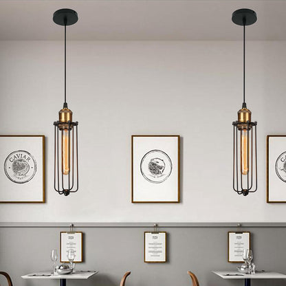 Sandsberg | Industrielle Pendelleuchte im Retro-Design – Vintage Hängelampe mit Metallgitter