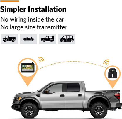 Sandsberg | Kabellose Rückfahrkamera mit 5" oder 7" Monitor – 20m Nachtsicht & wasserdichtes Rückfahrsystem für Auto, Van & Camper