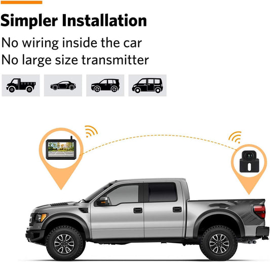 Sandsberg | Kabellose Rückfahrkamera mit 5" oder 7" Monitor – 20m Nachtsicht & wasserdichtes Rückfahrsystem für Auto, Van & Camper