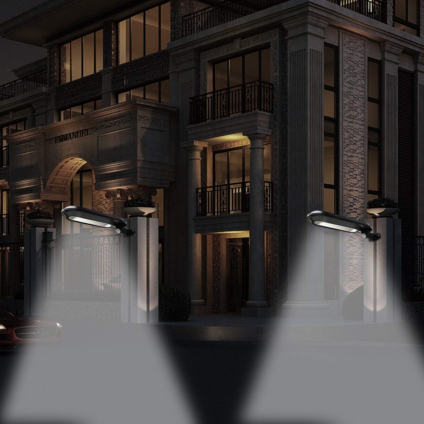 Sandsberg | Solar Wandleuchte mit Bewegungsmelder – LED Außenbeleuchtung für Garten & Terrasse