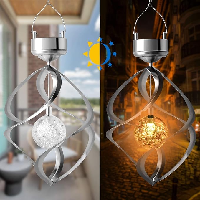 Sandsberg | LED Solar Windspiel mit Farbwechsel – Dekorative Gartenbeleuchtung für Außenbereich