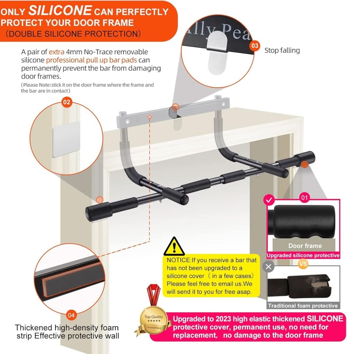 Sandsberg | Up-Bar - Stahl Klimmzugstange für Türrahmen mit 200 kg Tragfähigkeit