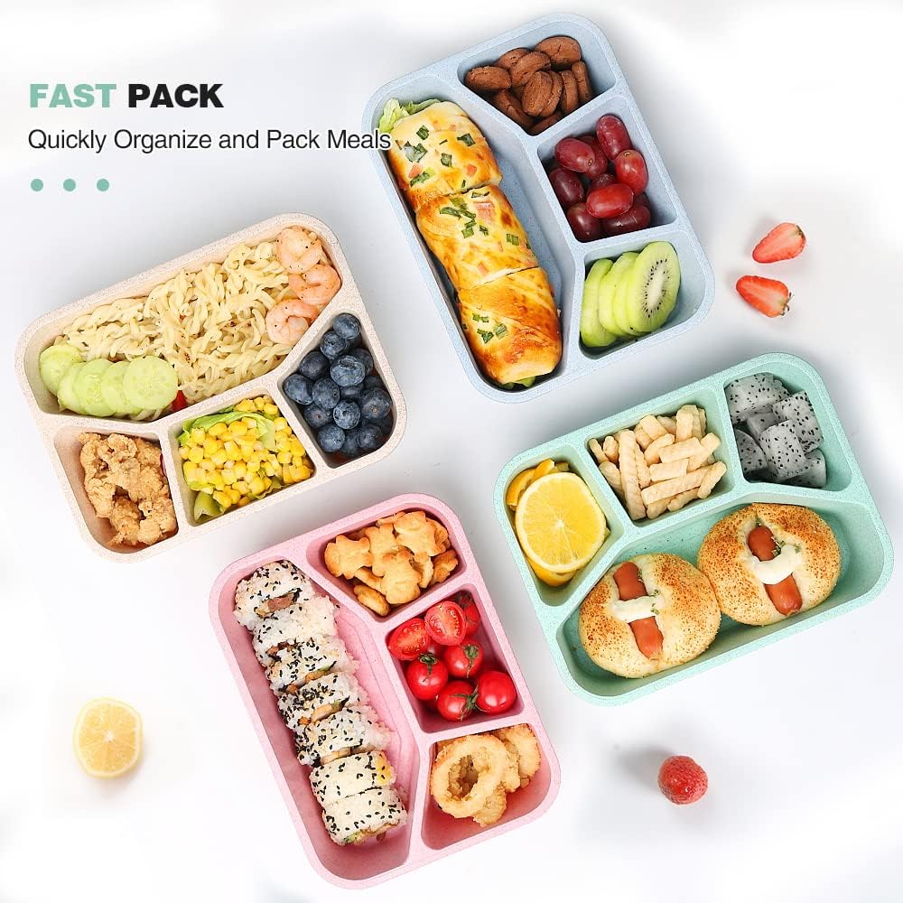 BentoBox – Set mit 4 Snackboxen mit Fächern