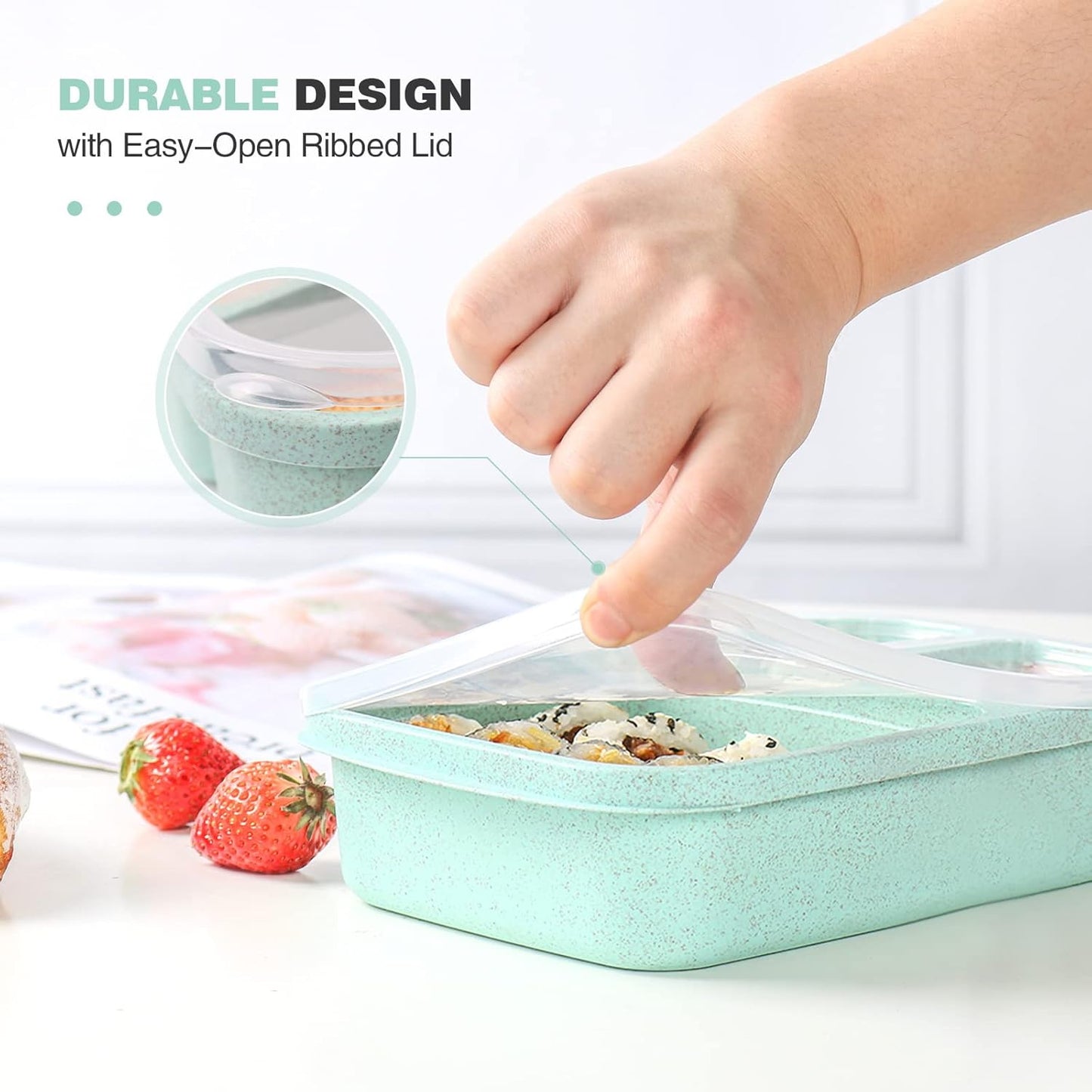 BentoBox – Set mit 4 Snackboxen mit Fächern